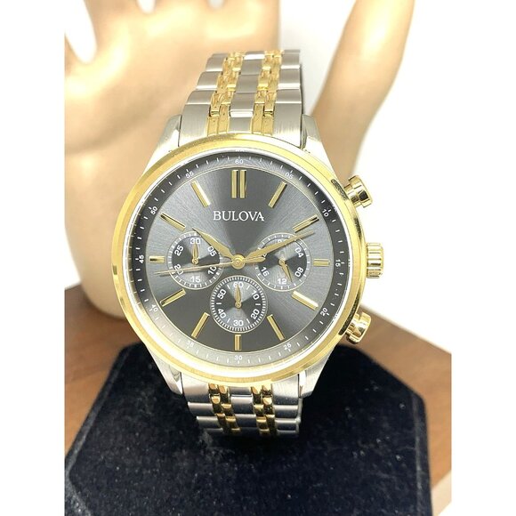 Bulova Other - Bulova Men's Watch 98A215 Quartz Chronograph Gray Dial Two Tone Stainless Steel